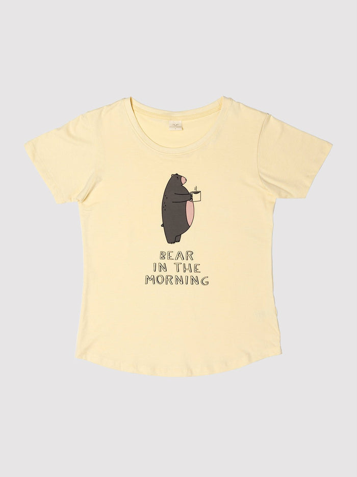 Morning Bear — Ladies Lounge T - Millie + Moose