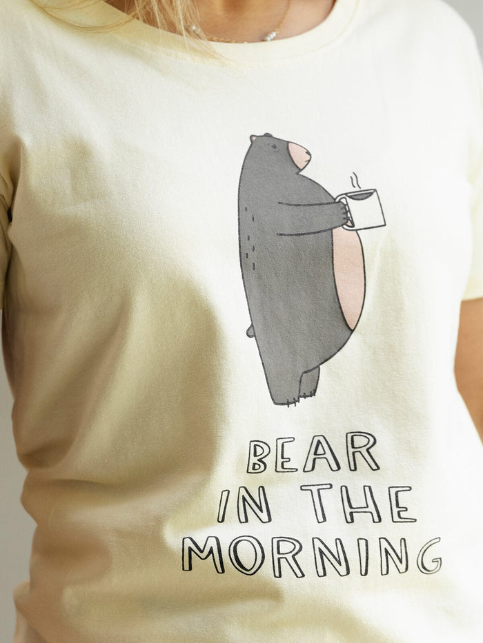 Morning Bear — Ladies Lounge T - Millie + Moose