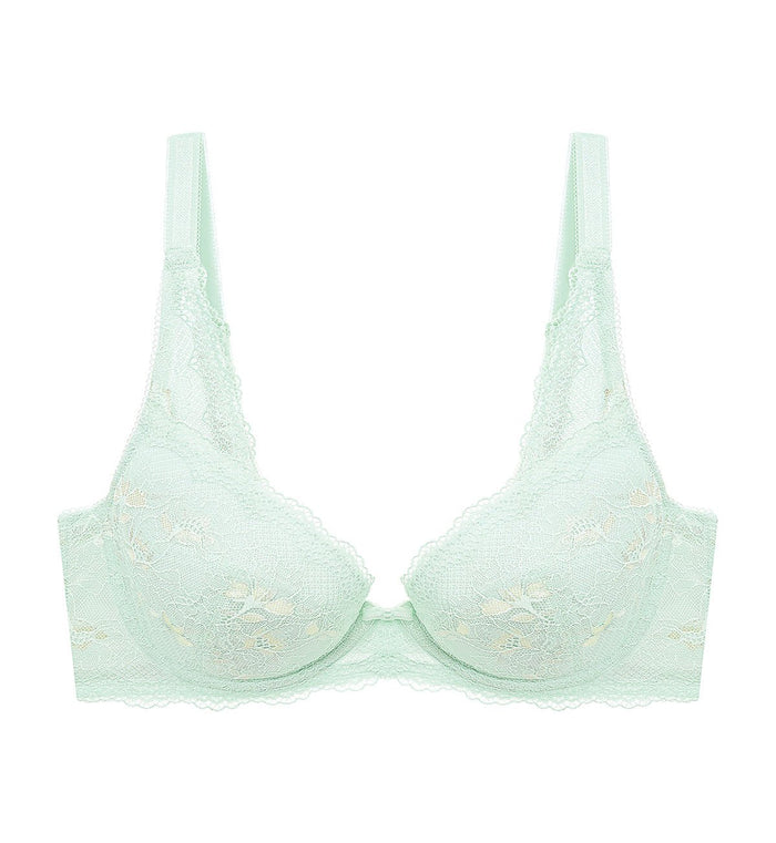 Natural Elegance Delicate Wired Padded Bra - PASTEL TURQUOISE