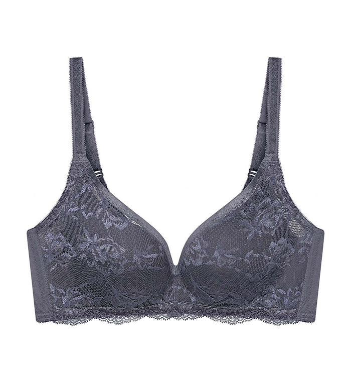 NATURAL ELEGANCE NON-WIRED PADDED BRA - PEBBLE GREY