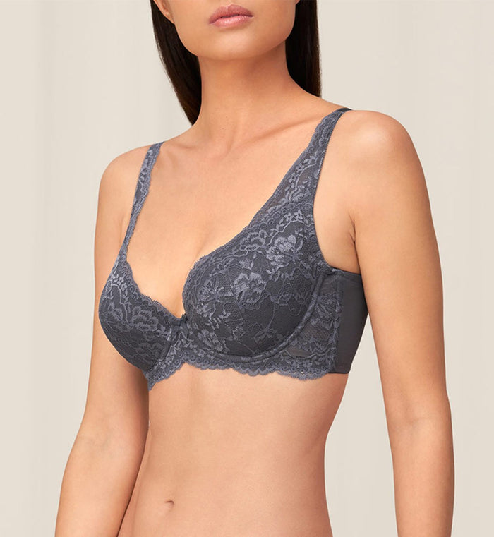 Natural Elegance Wired Padded Bra - PEBBLE GREY