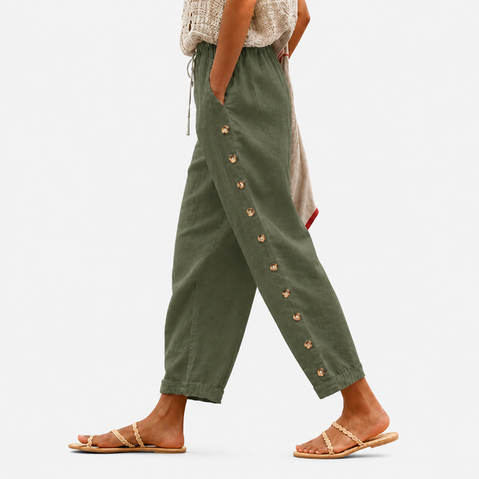 Olive Grove Button Pants