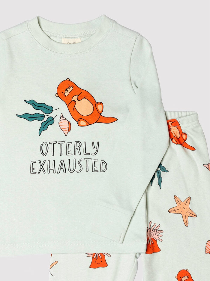 Otterly Exhausted Kids PJ Set - Millie + Moose
