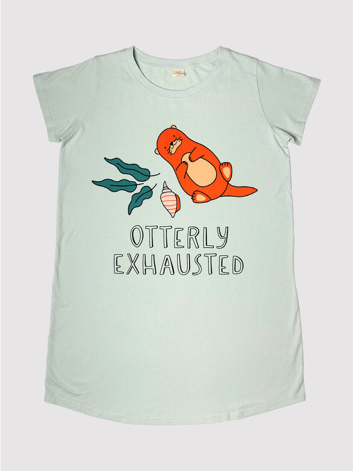 Otterly Exhausted — Ladies Nightshirt - Millie + Moose