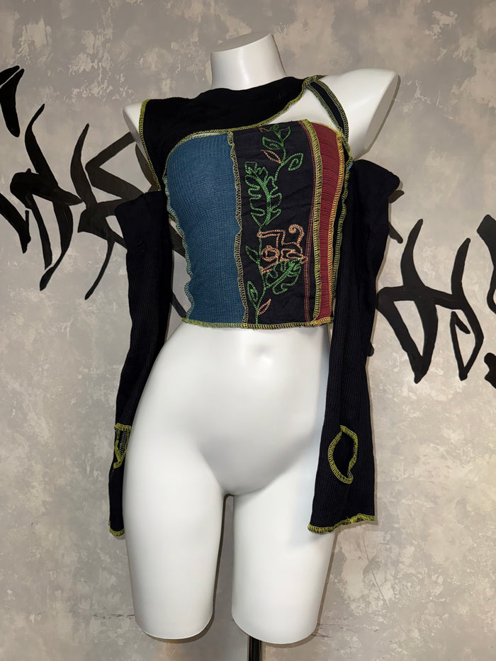 Patchwork Remake Girl Top（Two-piece）