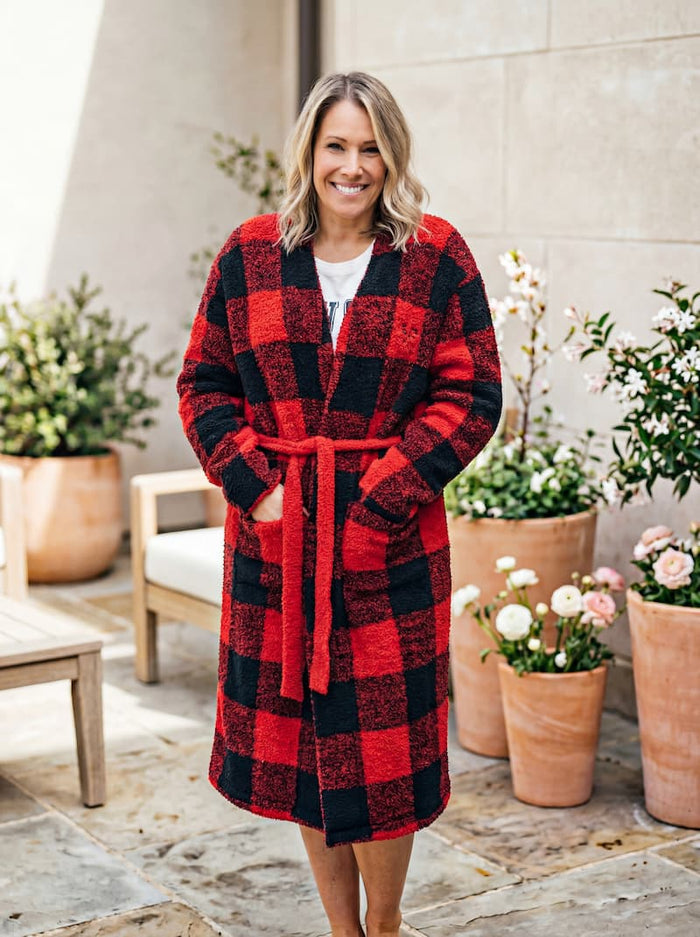 Plush Plaid Robe - Millie + Moose