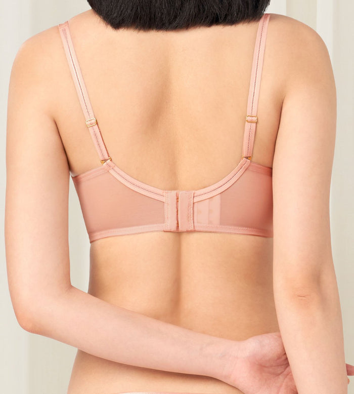 Premium Joy Non Wired Push Up Deep V Bra - SOFT MAUVE