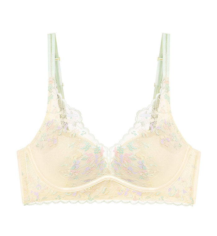Premium Joy Wired Push Up Deep V Bra - CHRYSANTHEME