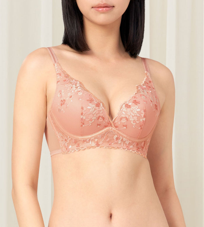 Premium Joy Wired Push Up Deep V Bra - SOFT MAUVE