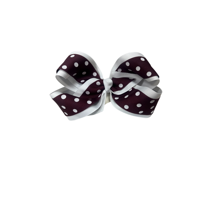 Burgundy/White Dots on White / X-Large Layered (6 inch)