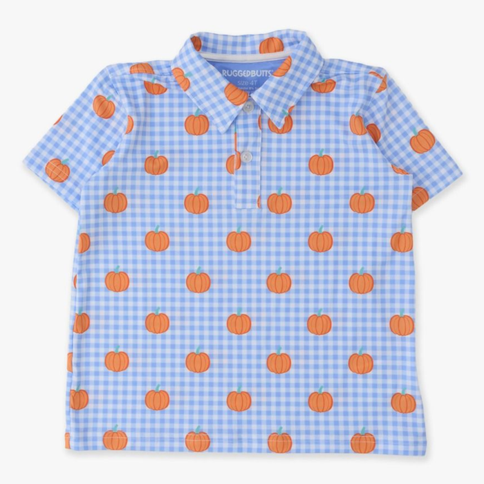Pumpkin Patch Gingham Performance Polo
