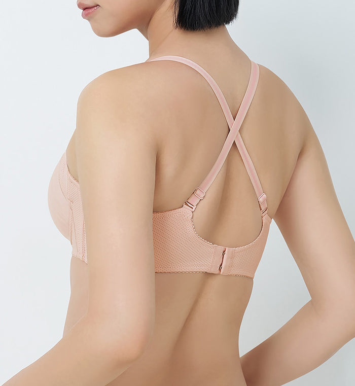 PURE INVISIBLE WIRED PADDED BRA - FIG PINK