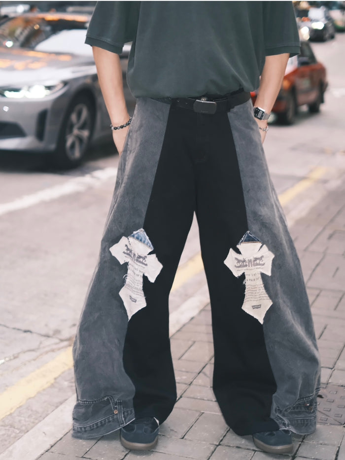 Remake Vintage Jeans (Cross On Knee//Stamped) 35” #REJCOKS01