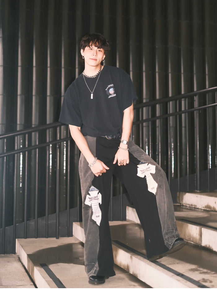 Remake Vintage Jeans (Cross On Knee//Stamped) 35” #REJCOKS01