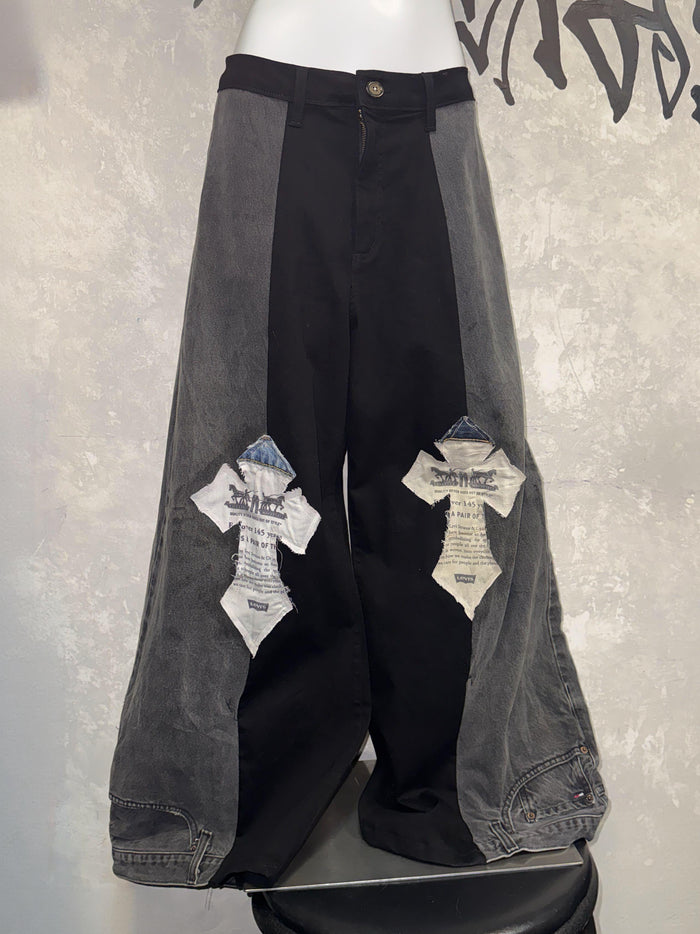 Remake Vintage Jeans (Cross On Knee//Stamped) 35” #REJCOKS01
