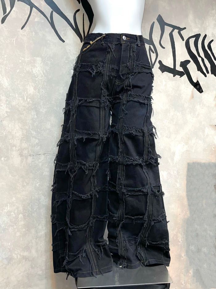 Remake Vintage Jeans (Ripped-Grid//Black) 30” #REJRGB01