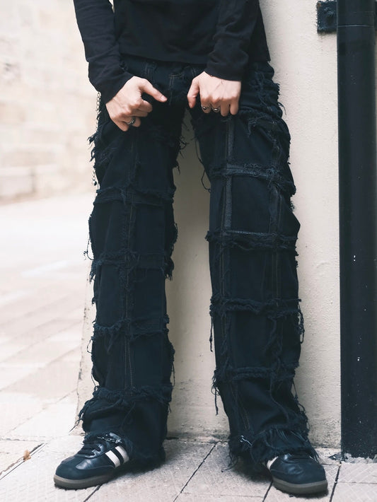 Remake Vintage Jeans (Ripped-Grid//Black) 31” #REJRGB02