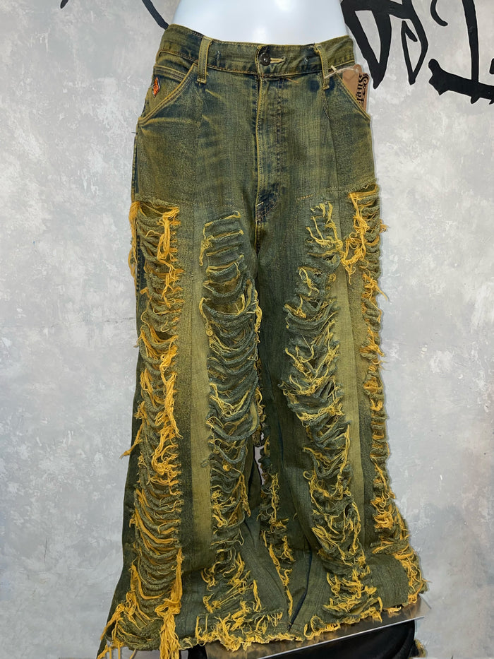 Remake Vintage Jeans (Ripped-Yellow) 32” #REJYE02