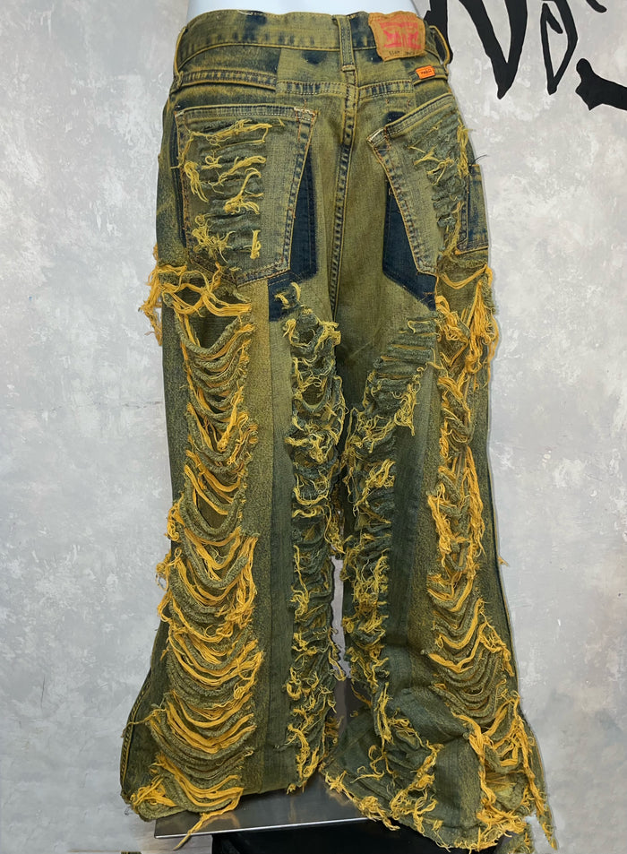 Remake Vintage Jeans (Ripped-Yellow) 32” #REJYE02
