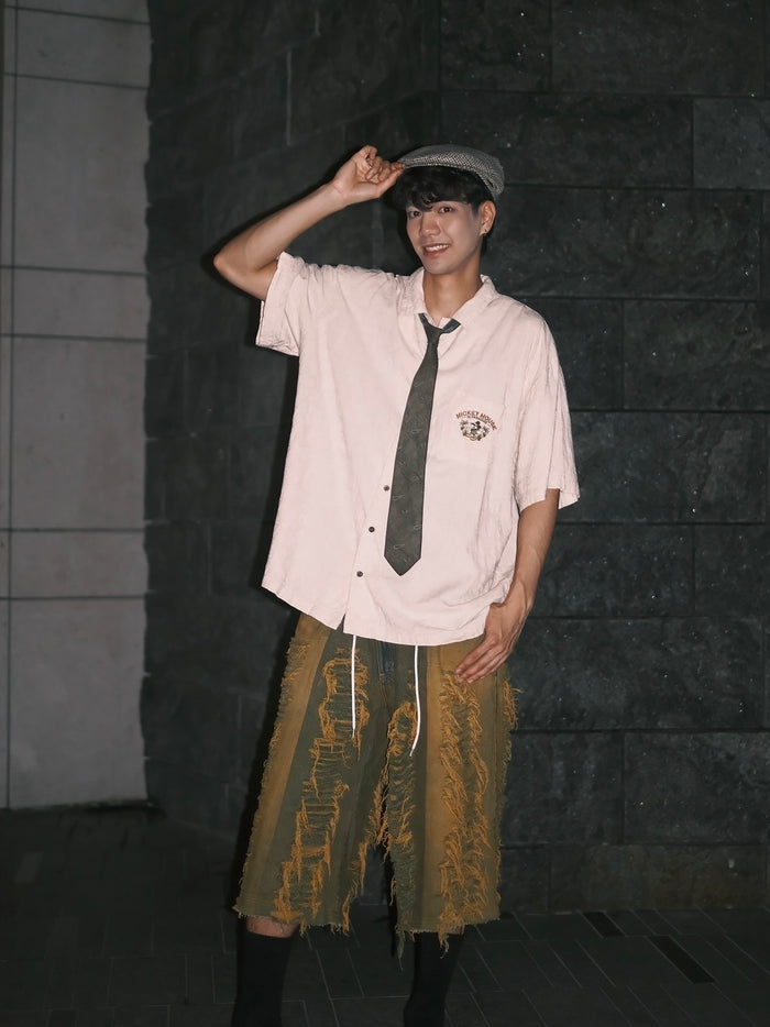 Remake Vintage Jorts (Ripped-Yellow) 33” #REJRYE01