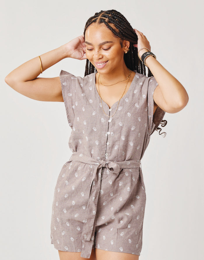 Remi Romper: Dark Fawn Dakota - FINAL SALE