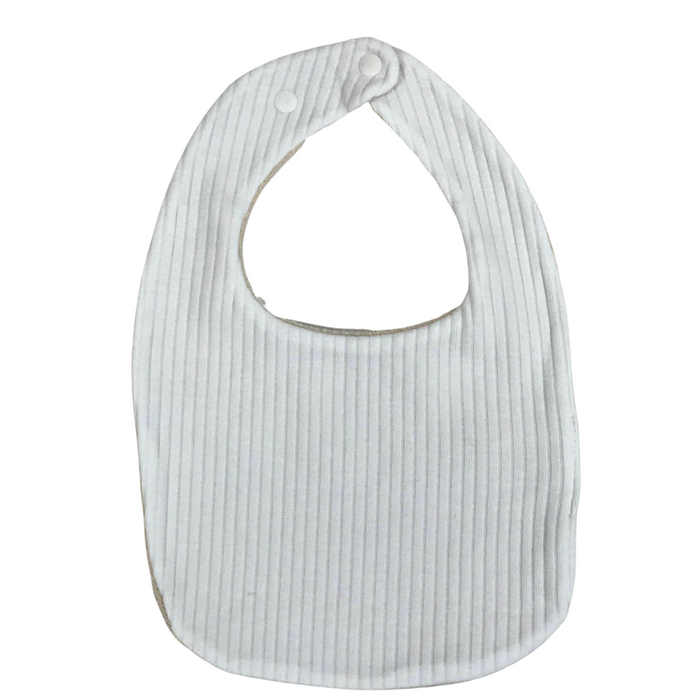 white ribbed bib