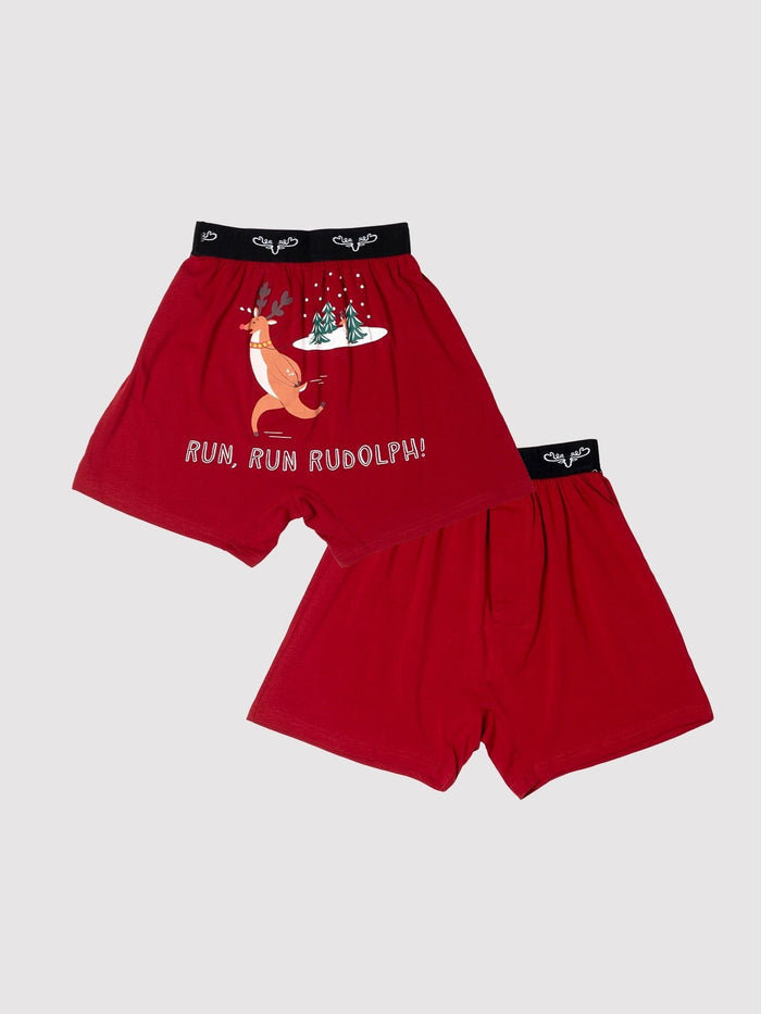Run Run Rudolph — Men's Boxers - Millie + Moose
