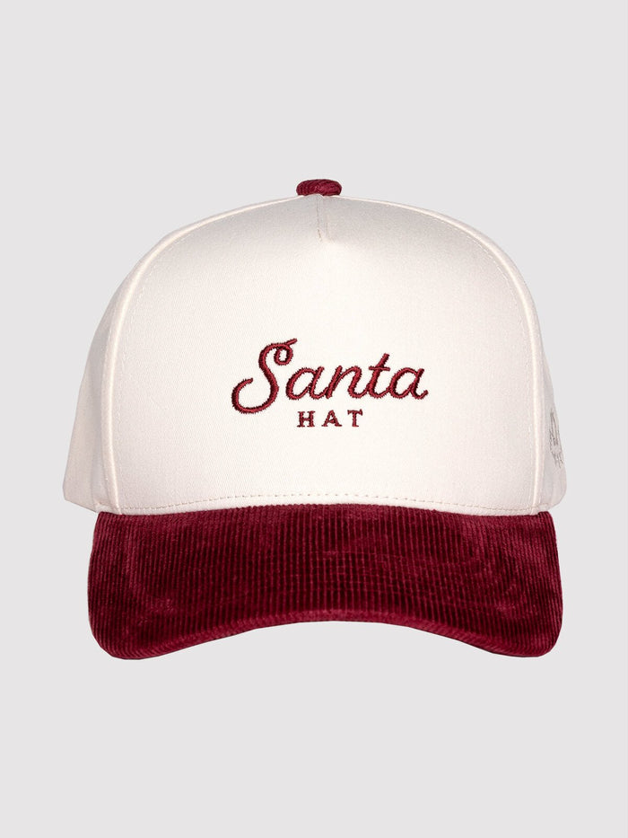 Santa Hat - Maroon 2-Tone Corduroy Brim - Millie + Moose