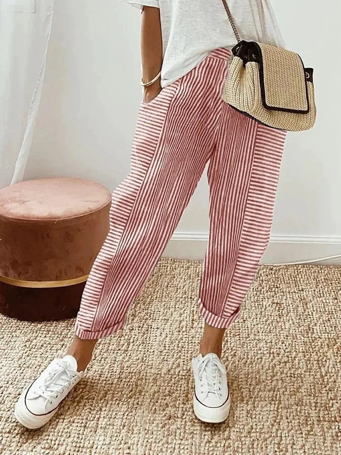 Savannah | Striped Cropped Pants