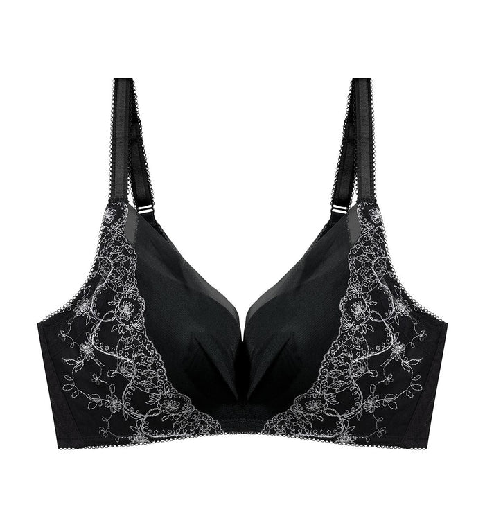 SCULPT CLEMATIS NON-WIRED PADDED BRA - BLACK