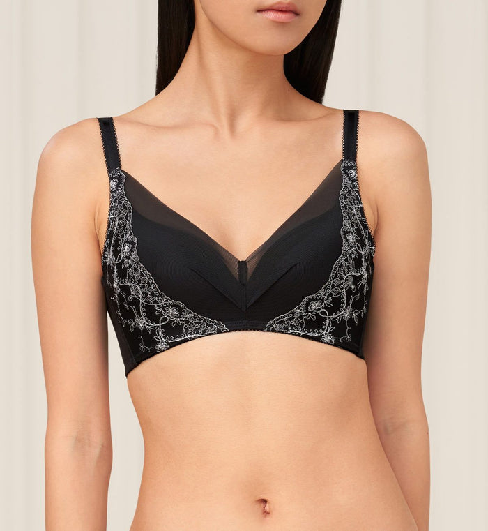 SCULPT CLEMATIS NON-WIRED PADDED BRA - BLACK