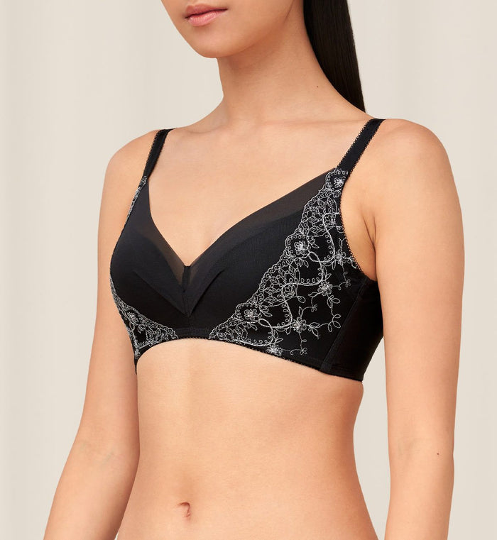 SCULPT CLEMATIS NON-WIRED PADDED BRA - BLACK