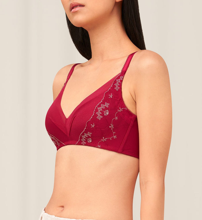 SCULPT CLEMATIS NON-WIRED PADDED BRA - ROSSO MASAI