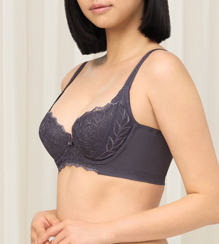 Sculpt Leaf Wired Padded Bra - GRAPHITE