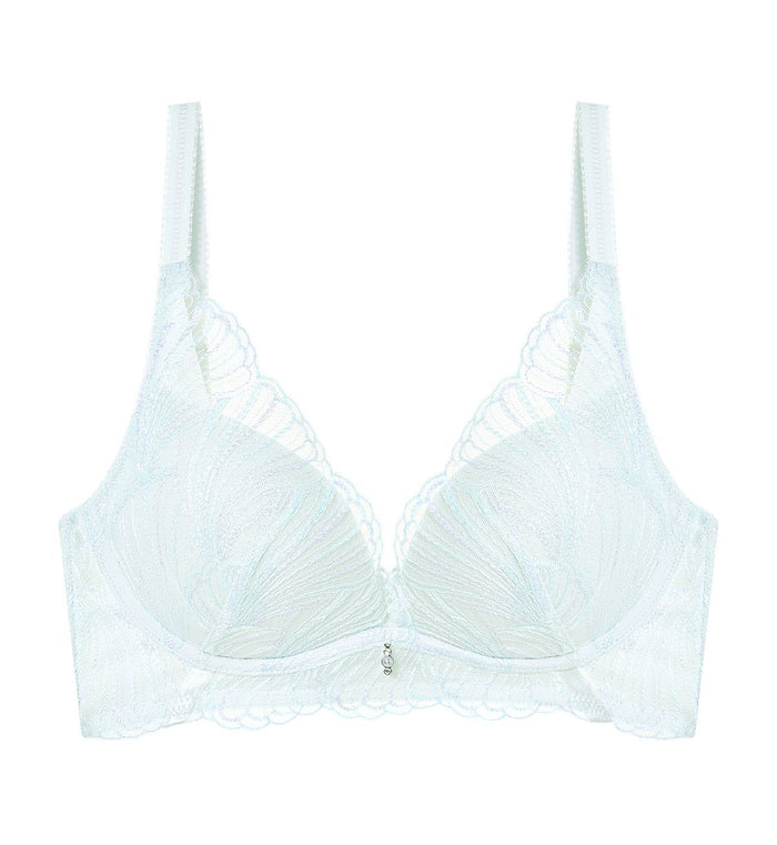 Seashell Non-Wired Push Up Deep V Bra - PAWDER SNOW
