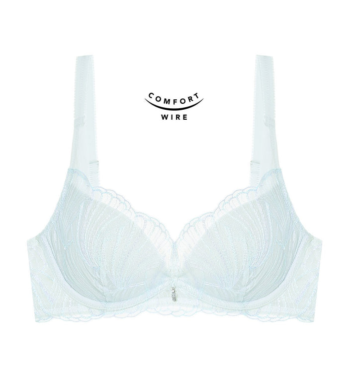 Seashell Wired Push Up Deep V Bra - PAWDER SNOW