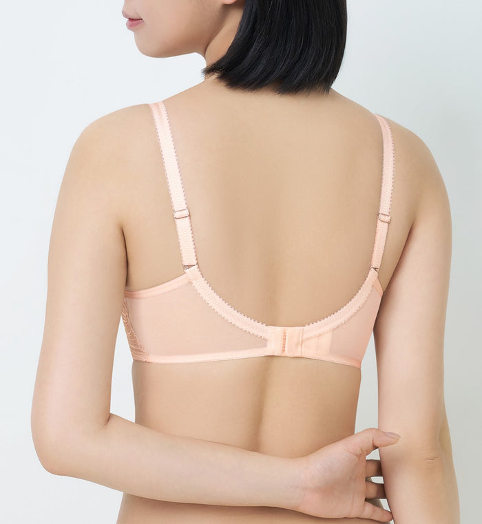 Seashell Wired Push Up Deep V Bra - FRESH HONEY