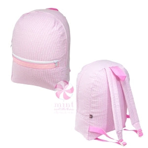 pink seersucker backpack