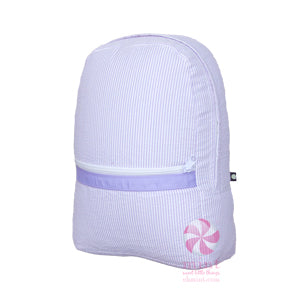 purple seersucker backpack