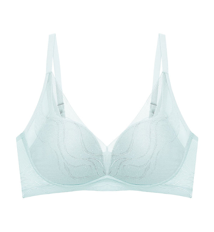Sheer Breeze Non-Wired Push Up Bra - PEARL GREY