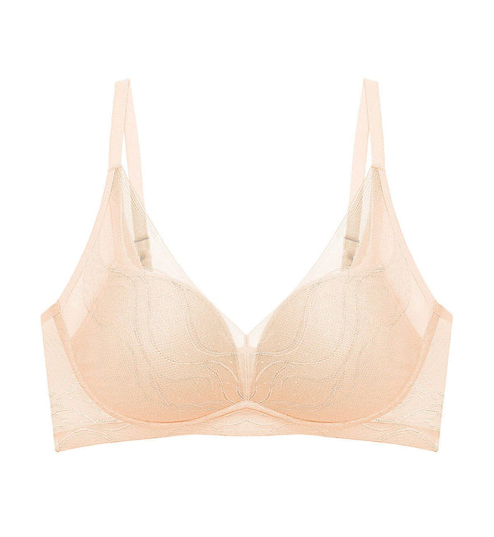 Sheer Breeze Non-Wired Push Up Bra - NUDE BEIGE