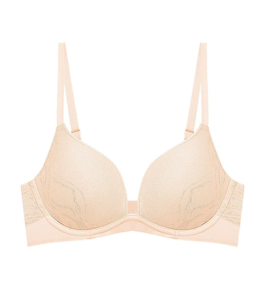 Sheer Breeze Non-Wired Push Up Sweetheart Bra - NUDE BEIGE