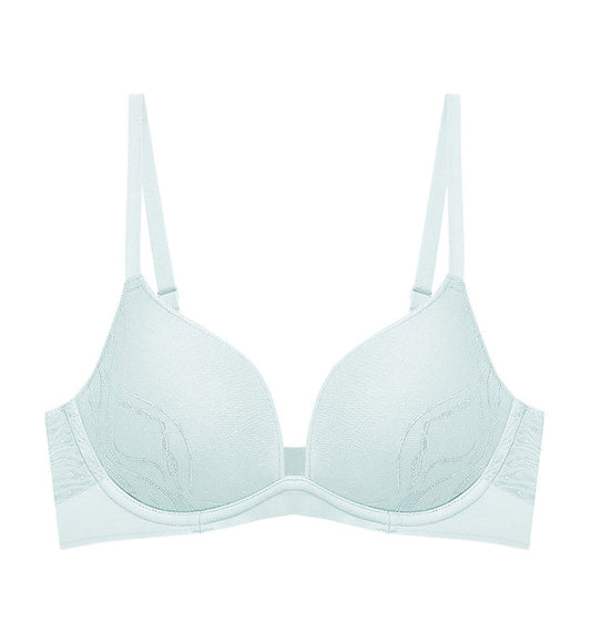 Sheer Breeze Non-Wired Push Up Sweetheart Bra - PEARL GREY