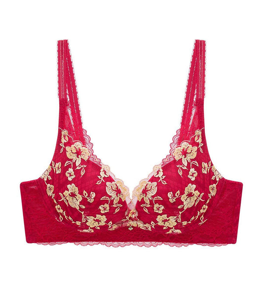 Shuting Qiu Collaboration Non-Wired Push Up Deep V Bra - MARS RED