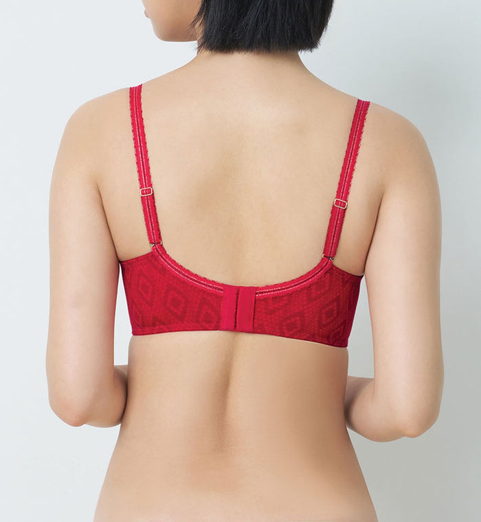 Shuting Qiu Collaboration Non-Wired Push Up Deep V Bra - MARS RED