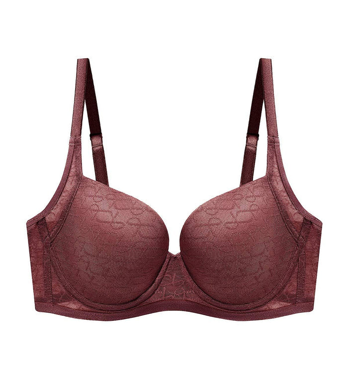 SIGNATURE SHEER WIRED PADDED BRA - DECADENT CHOCOLATE