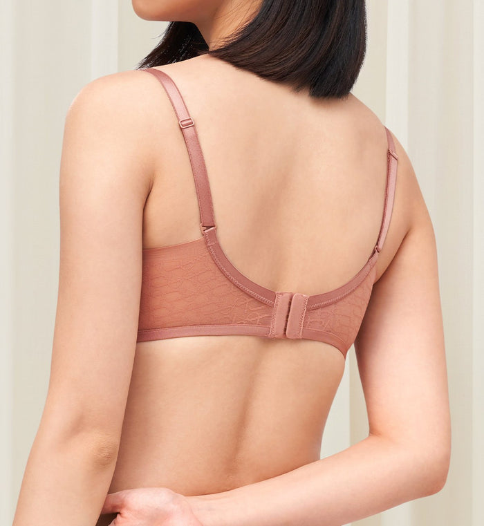 SIGNATURE SHEER WIRED PADDED BRA - TOASTED ALMOND