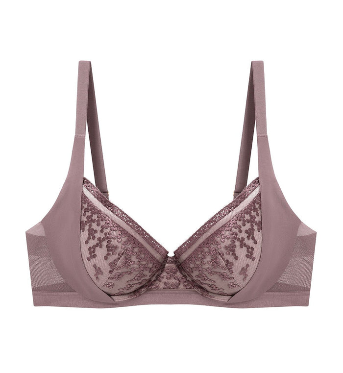 SIGNATURE SMOOTH WIRED PUSH UP BRA - PIGEON GREY