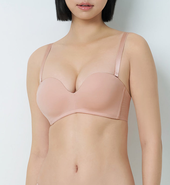 Simply Everyday Chic Non-Wired Detachable Push Up Bra - SOFT MAUVE