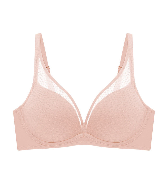 Simply Everyday Chic Non-Wired Push Up Deep V Bra - SOFT MAUVE